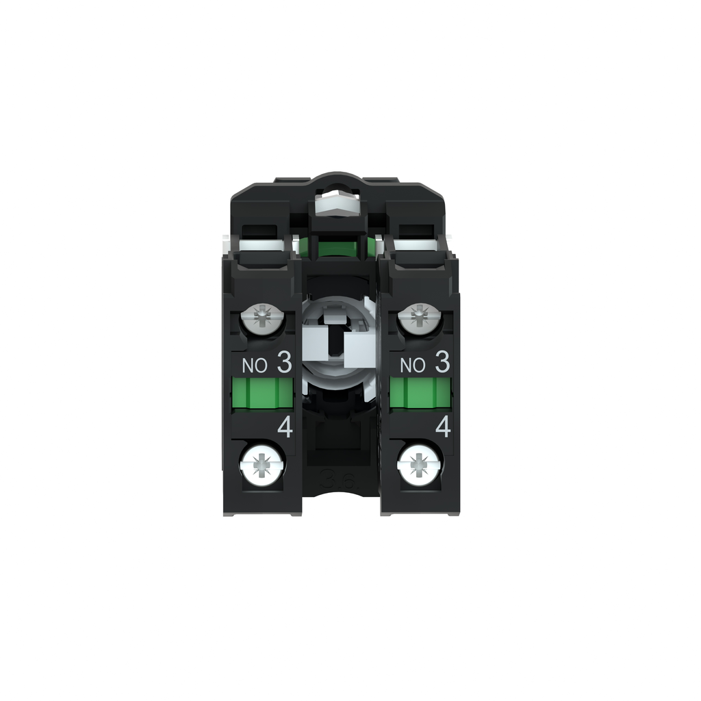 Selector switch, Harmony XB5, plastic, black, 22mm, 3 positions, spring return to center, 2 NO