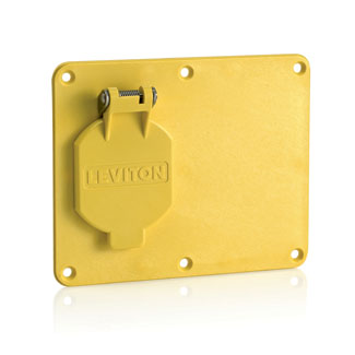 1 - 1.56" dia Single Receptacle with Weather-Resistant Flip Lid, 1 - Blank Coverplate YELLOW