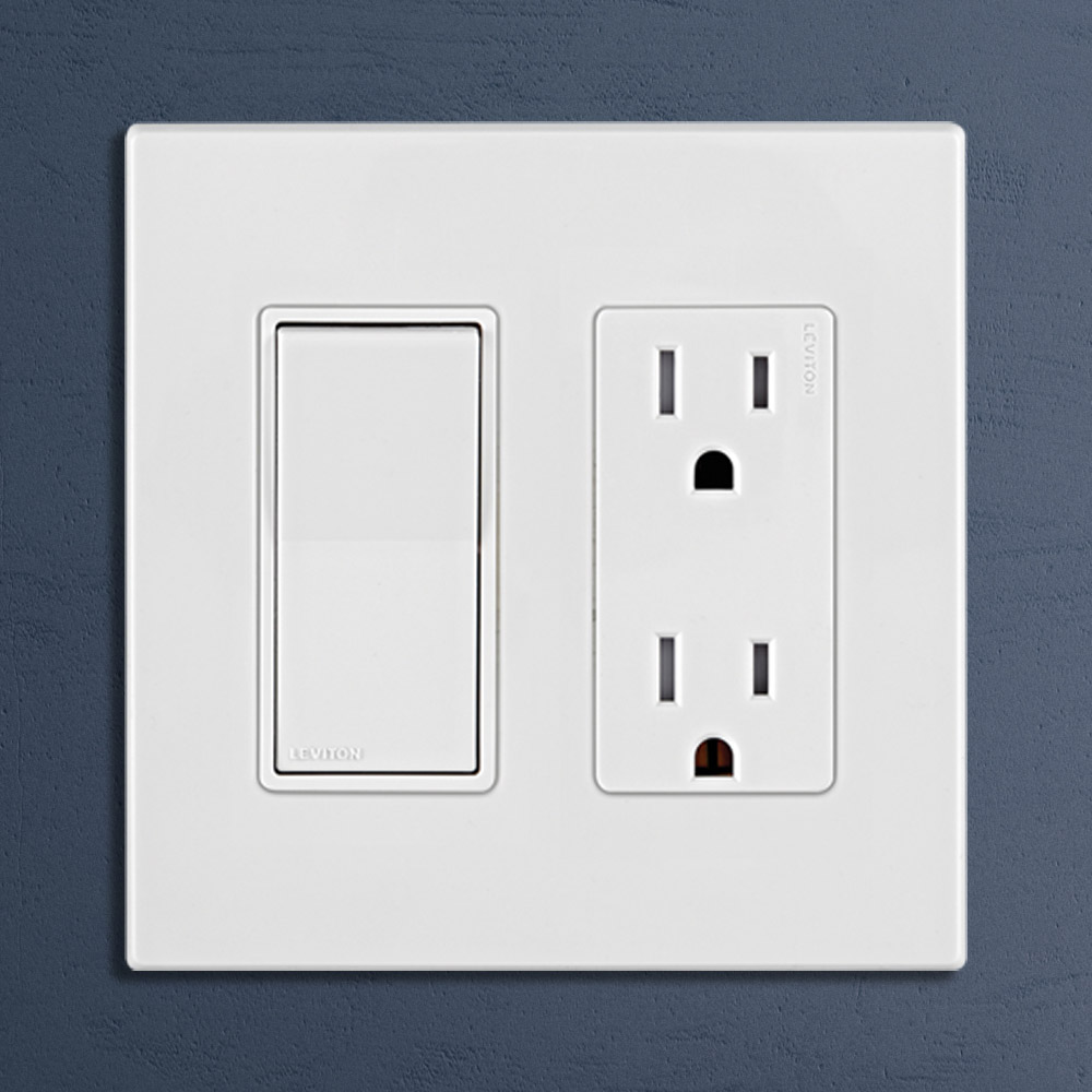 Decora Edge 15 Amp Tamper-Resistant Duplex Outlet, White