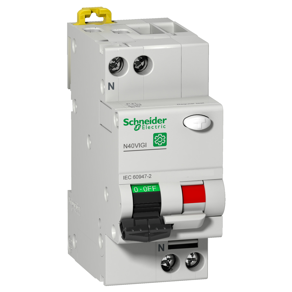 Residual current breaker with overcur. prot. (RCBO), Multi9 N40 Vigi, 1P+N, 25A, C curve, 6000A/6kA, AC type, 30mA