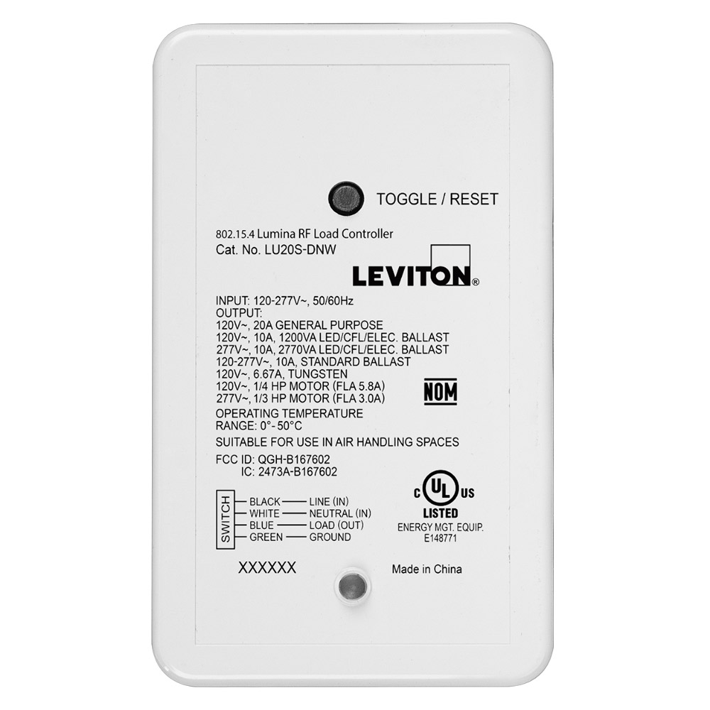 Wireless Load Control Power Pack, Switching, ON/OFF, 20A