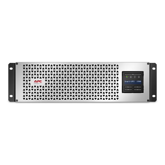 APC Smart-UPS, Line Interactive, 1500VA, Lithium-ion, Rackmount 3U, 120V, 6x NEMA 5-15R outlets, SmartConnect Port+SmartSlot, Short Depth, AVR, LCD