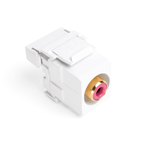 RCA 110-Termination QuickPort Connector, Red Barrel, White Housing