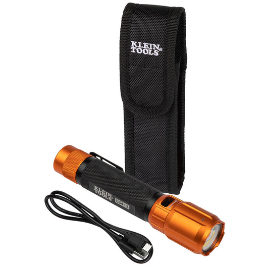 Rechargeable 2-Color LED Flashlight with Holster