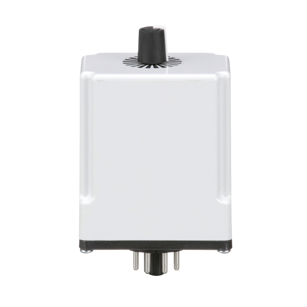 Timing Relay, Type JCK, plug In, on delay, adjustable time, 0.1 to 10 seconds, 10A, 240 VAC, 120 VAC/110 VDC