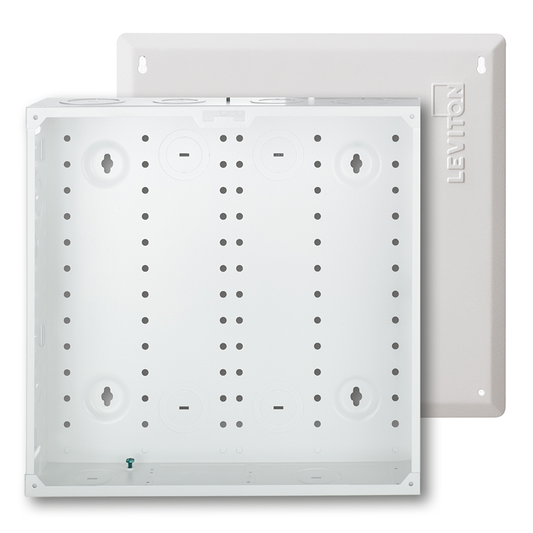 14" Structured Media Enclosure and Flush Mount Cover, Metal, White