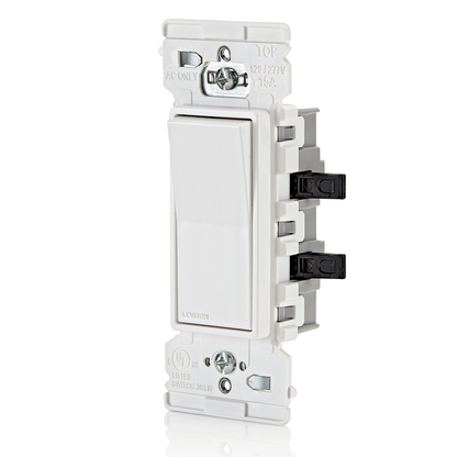 Decora Edge 15 Amp Single Pole Rocker Switch, White