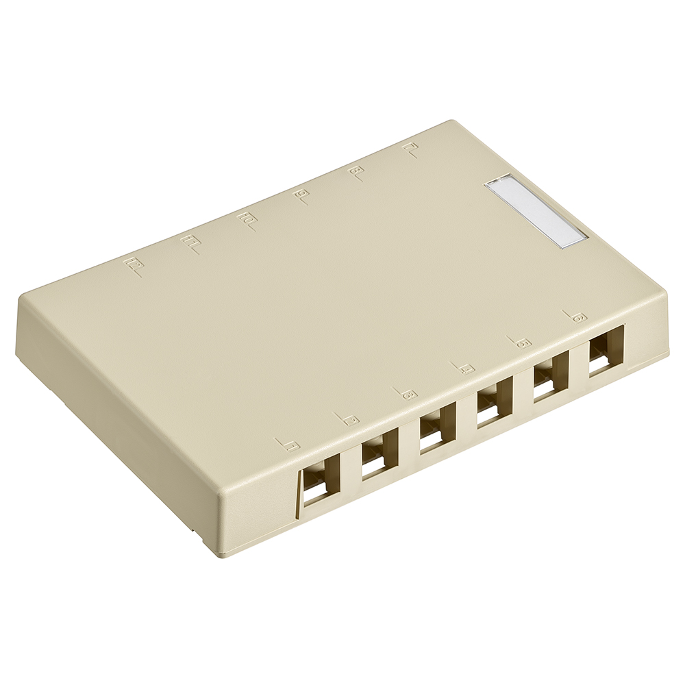 Surface-Mount QuickPort Box, 12-Port, Ivory