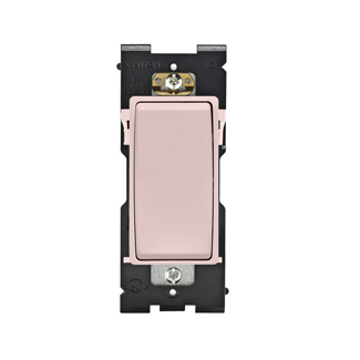 RENU 15 Amp 4-Way Switch, Fresh Pink Lemonade Leviton Renu Switch RE154-FP for 4-Way Applications, 15A-120/277VAC, in Fresh Pink Lemonade