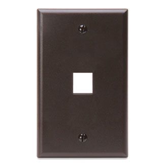 Single-Gang QuickPort Wallplate, 1-Port, Brown