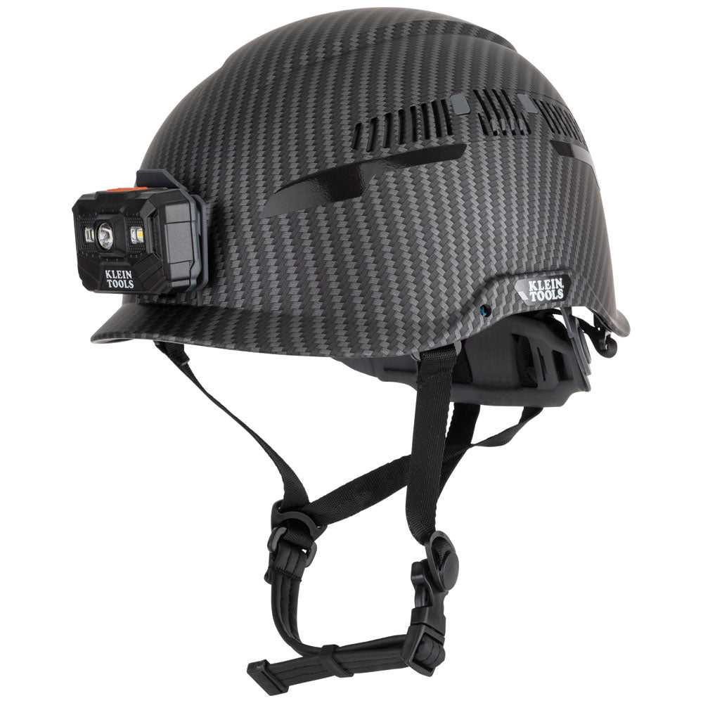 Safety Helmet, Premium KARBN™ Pattern, Vented, Class C, Headlamp