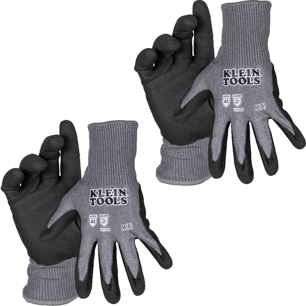 Knit Dipped Gloves, Cut Level A2, Touchscreen, Medium, 2-Pair