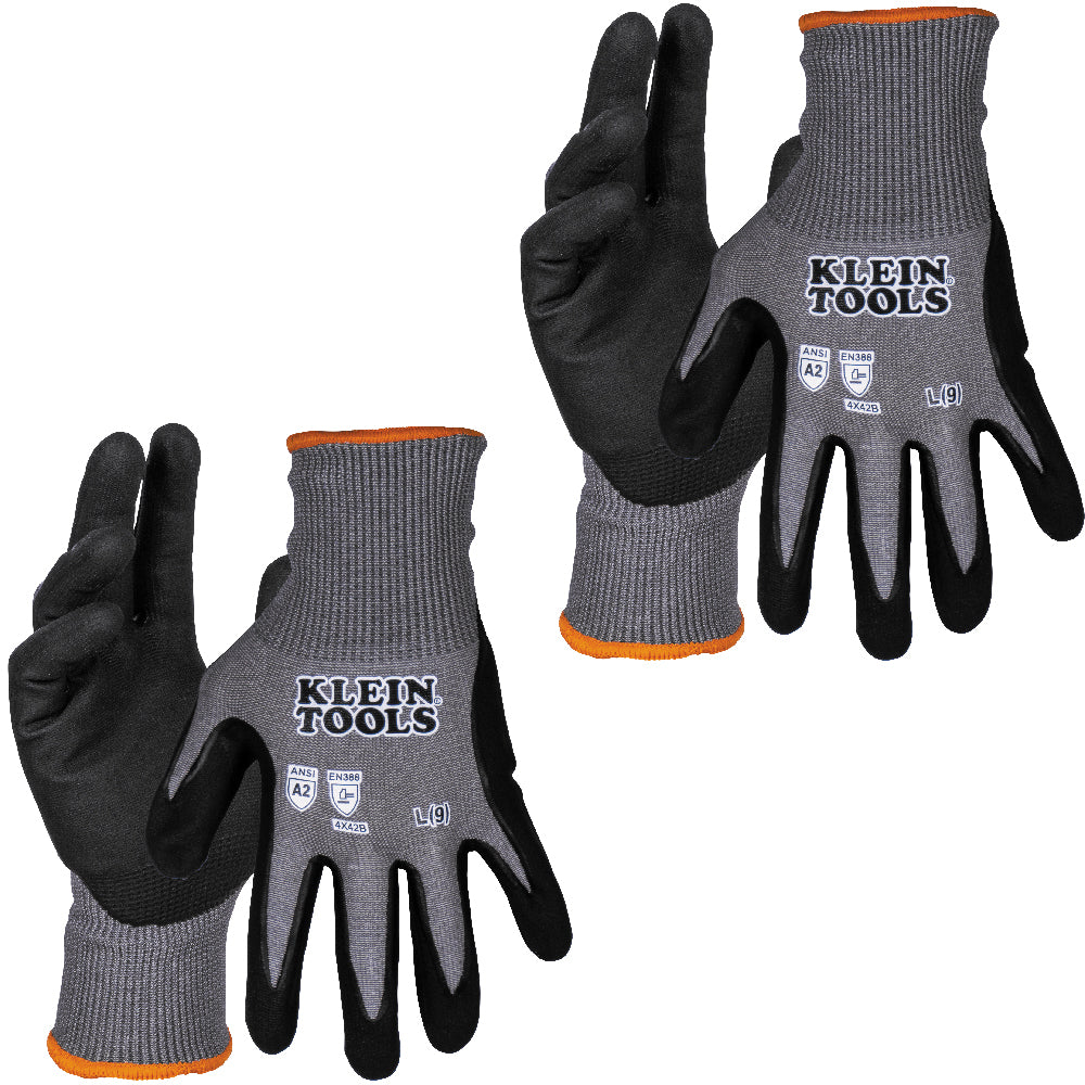 Knit Dipped Gloves, Cut Level A2, Touchscreen, Large, 2-Pair