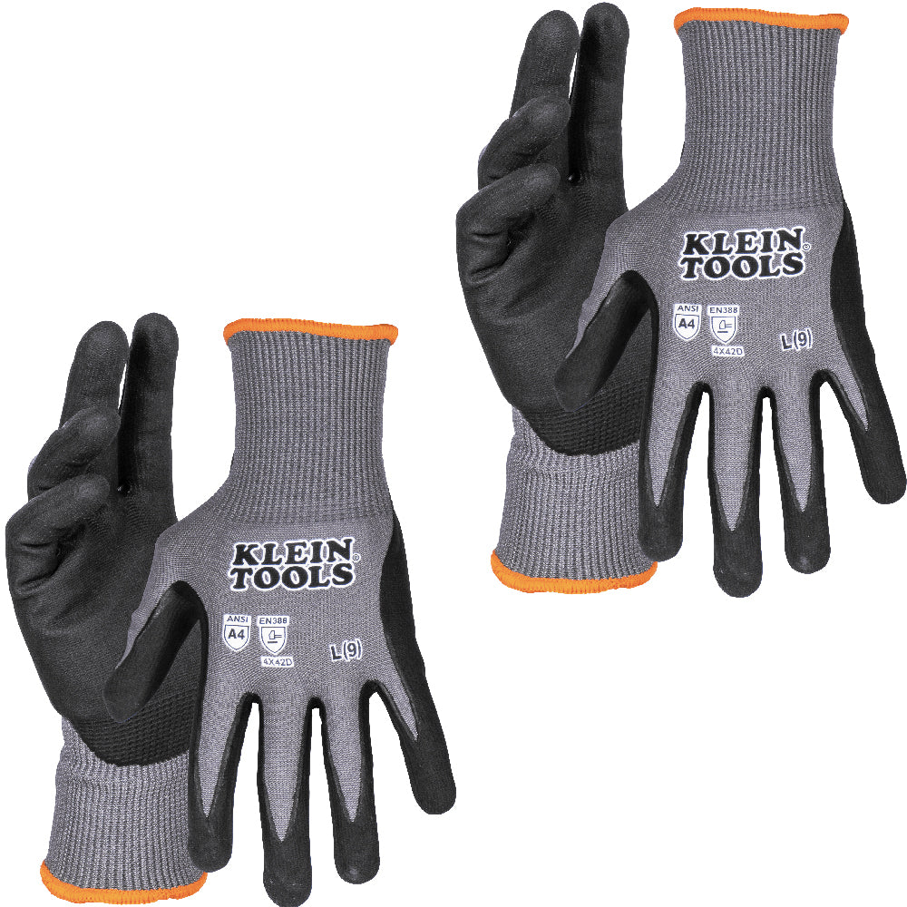 Knit Dipped Gloves, Cut Level A4, Touchscreen, Large, 2-Pair