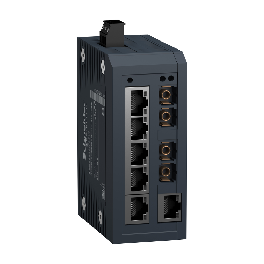 Modicon Standard Unmanaged Switch - 6 ports for copper + 2 ports for multimode fiber optic