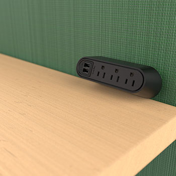 Desktop Power Center Slim 3 Outlet 2 USB Black