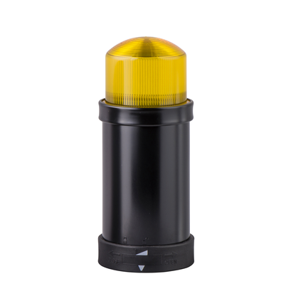 Indicator bank, Harmony XVB, illuminated unit, plastic, yellow, 70mm, integral flash discharge tube, 10joule, 120V AC