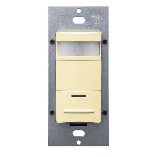 Occupancy Sensor, PIR, Wall Switch, 2100SF, 120-277V, Ivory, Made in USA, Self-Adaptive, Decora