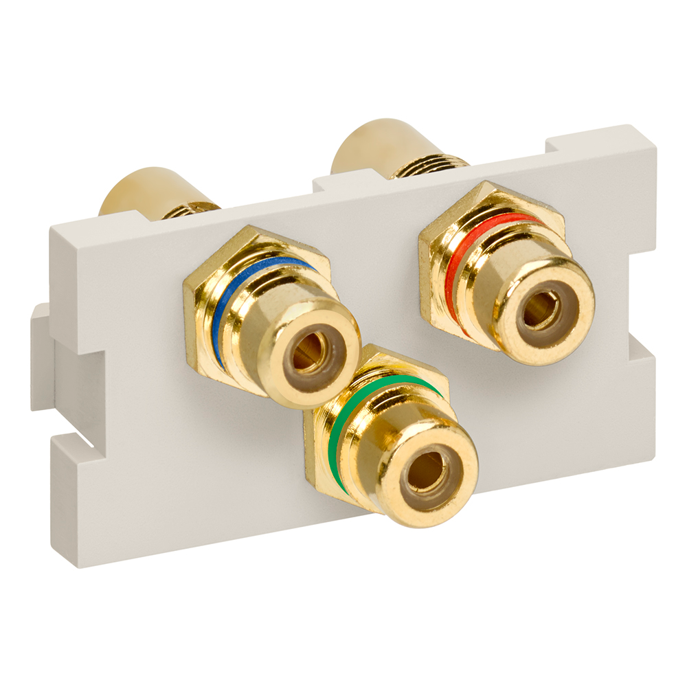 RCA Component Feedthrough MOS Connector, Light Almond