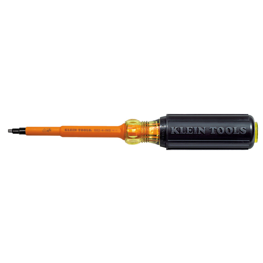 Insulated Screwdriver, #2 Square, 4-Inch Shank