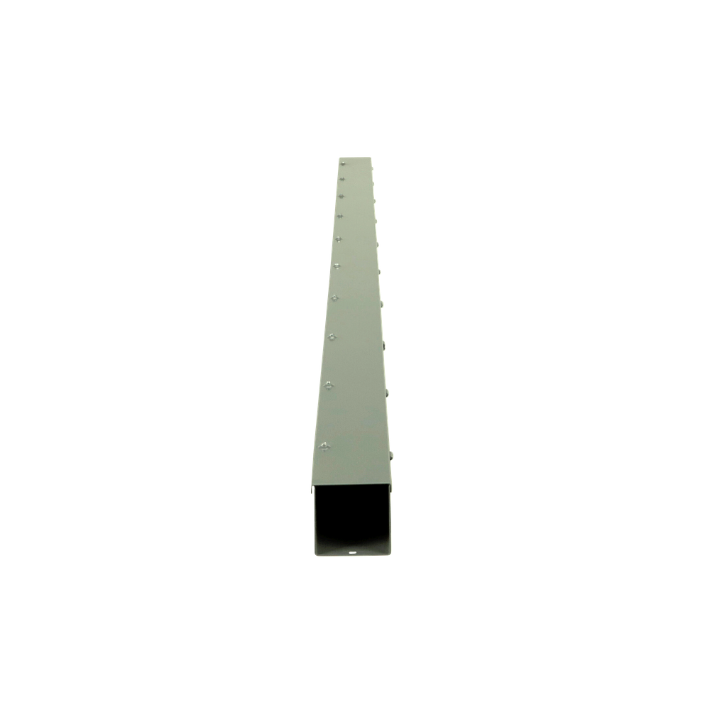 Wireway, Square-Duct, 4 inch by 4 inch, 10 feet long, with knock outs, hinged cover, N1 paint, NEMA 1