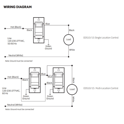 Occupancy Sensor, PIR, Wall Switch, 2100SF, 120-277V, Black, Decora