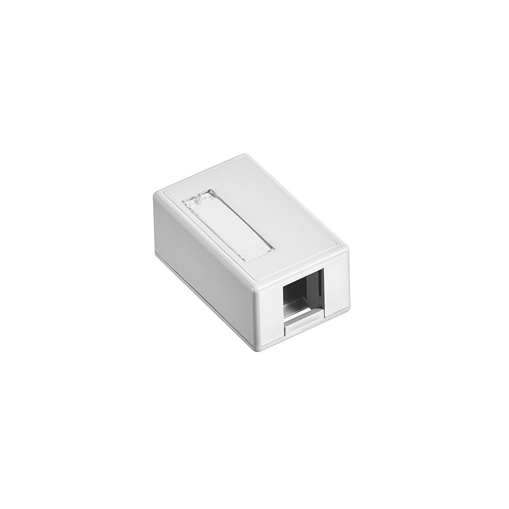 Surface-Mount QuickPort Box, Plenum Rated, 1-Port, White