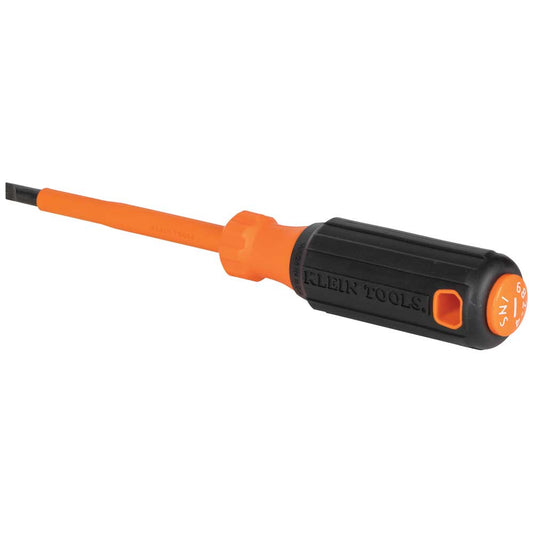 Insulated Screwdriver, 1/4-Inch Cabinet Tip, 4-Inch Round Shank