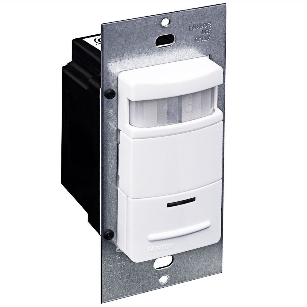 Occupancy Sensor, PIR, Wall Switch, 2100SF, 120-277V, White, Decora