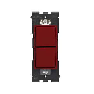 RENU 15 Amp Single Pole Combination Switch, Red Delicious Leviton Renu Combination Switch RE634-RE for Single Pole Applications, 15A-120/277VAC, in Red Delicious