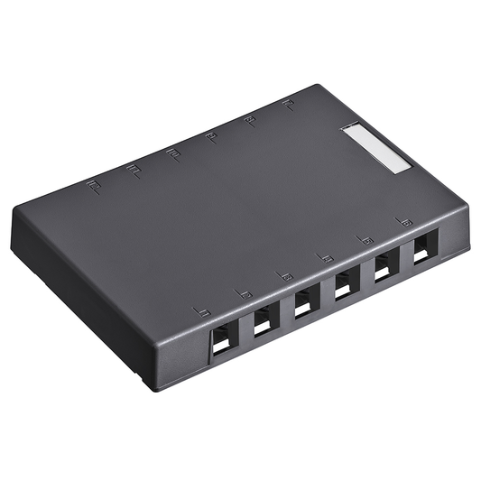 Surface-Mount QuickPort Box, 12-Port, Black