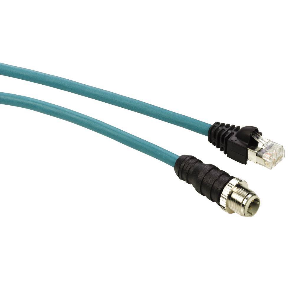 Ethernet ConneXium cable - M12 connector - RJ45 connector - IP67 - 10 m