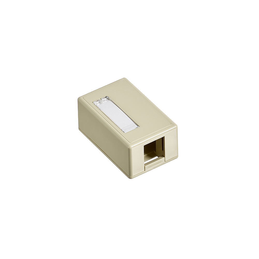 Surface-Mount QuickPort Box, Plenum Rated, 1-Port, Ivory