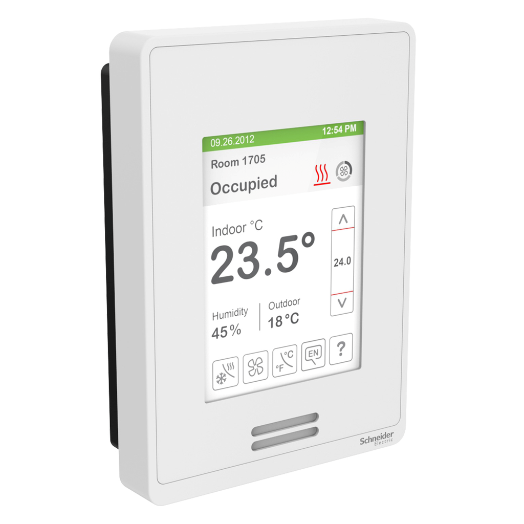 Roof Top Unit, Heat Pump & Indoor Air Quality Ctrl: BACnet MS/TP, RH sensor & control, White Case/Fascia