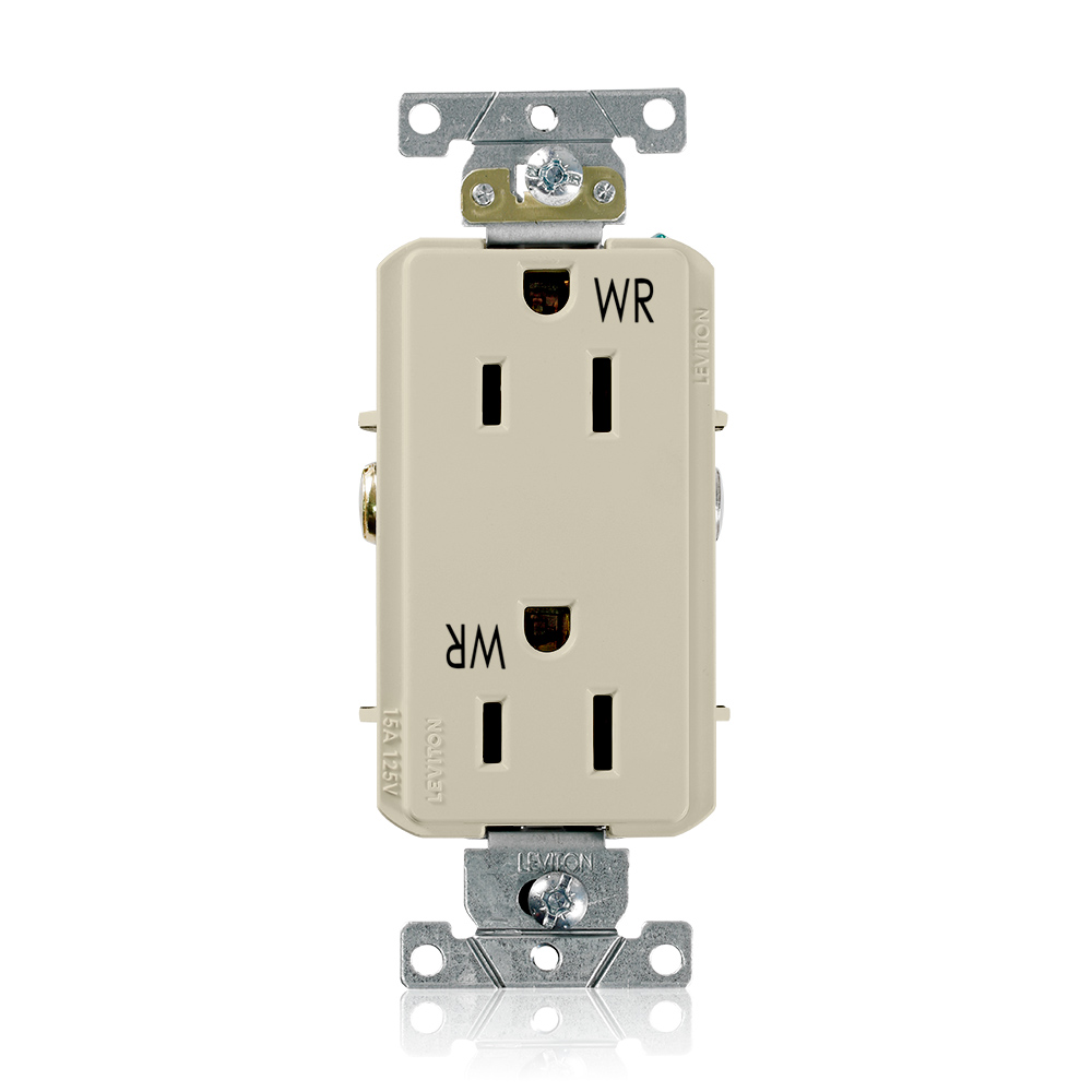 Weather-Resistant Decora Plus Receptacle, 15 Amp, 125 Volt