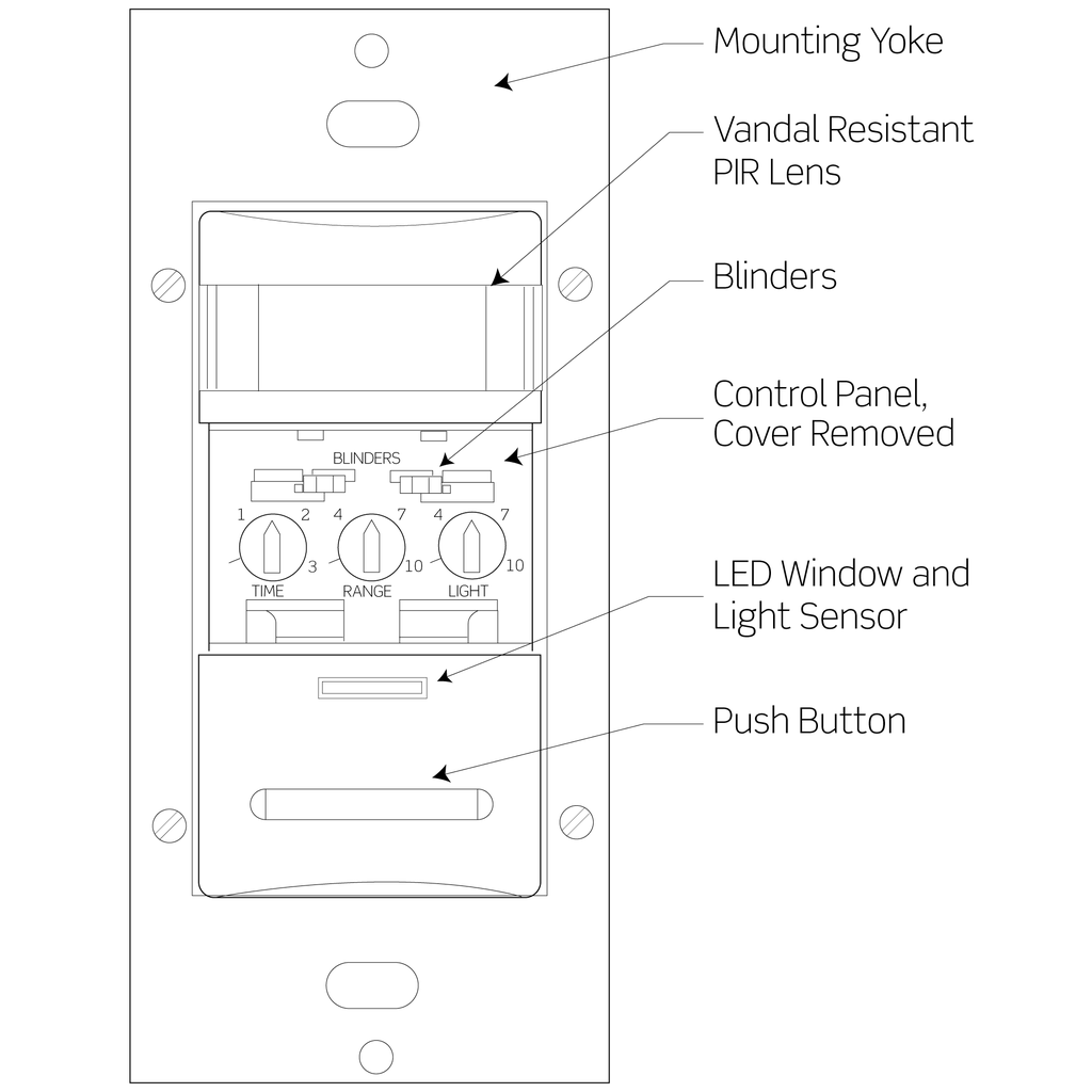 Occupancy Sensor, PIR, Wall Switch, 1600SF, 120-277V, Ivory, Decora