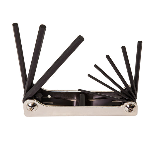 Folding Hex Key Set, 9-Key, SAE Sizes