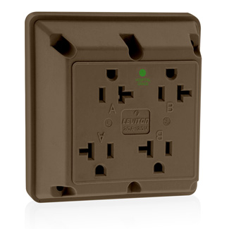 -20 Amp, 4-in-1 Quadruplex Receptacle Outlet, Heavy-Duty Industrial Specification Grade