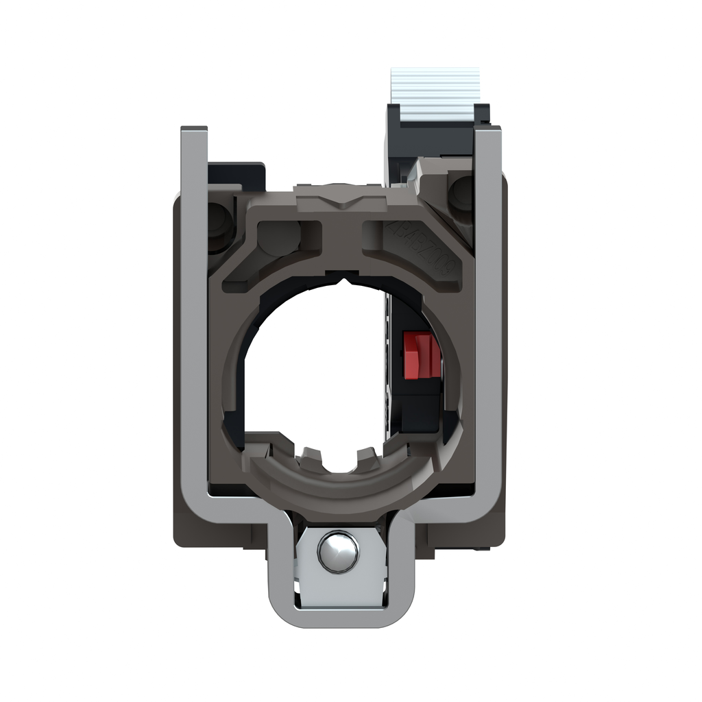 Single contact block with body fixing collar, Harmony XB4, metal, spring clamp terminal, 1NC