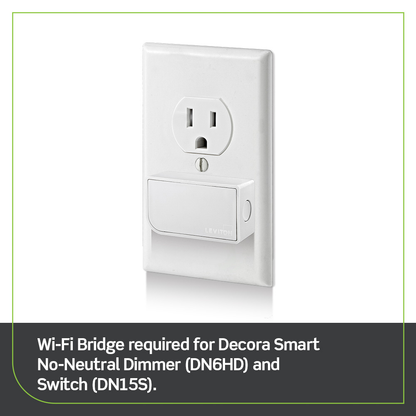 No-Neutral Decora Smart Dimmer Switch, Requires MLWSB Wi-Fi Bridge, Wired or Wire-Free 3-Way