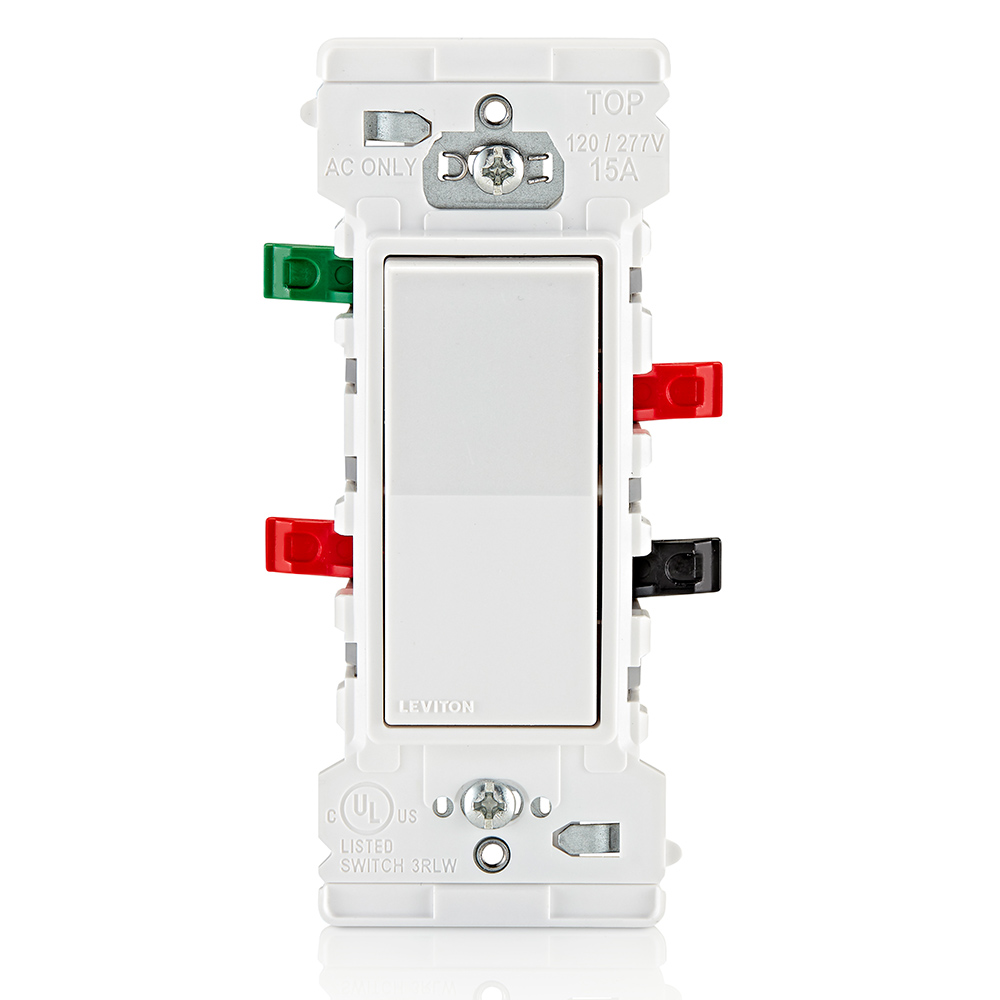 Decora Edge 15 Amp 3-Way Rocker Switch, White