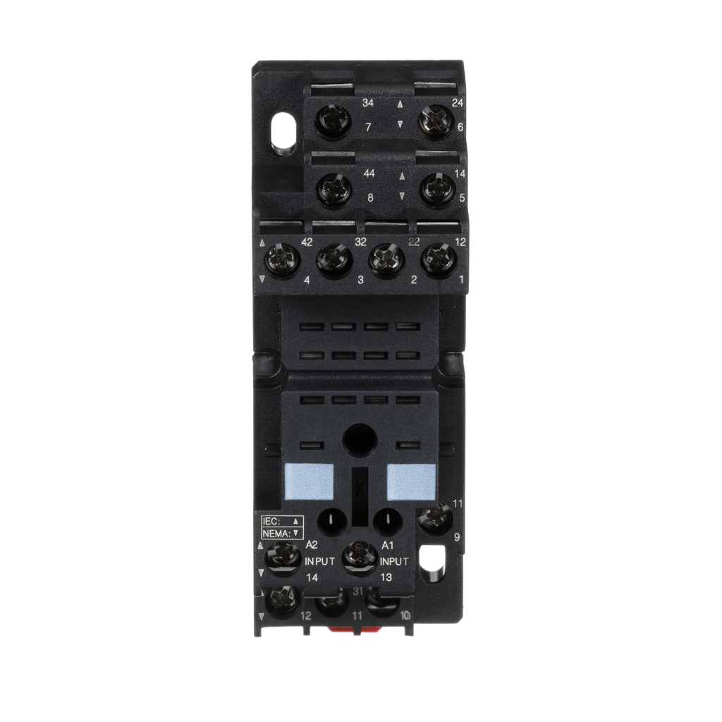 Zelio, plugin relay socket, mixed contact, 10 A, 250 V, screw clamp, for RXM2 or RXM4 relays