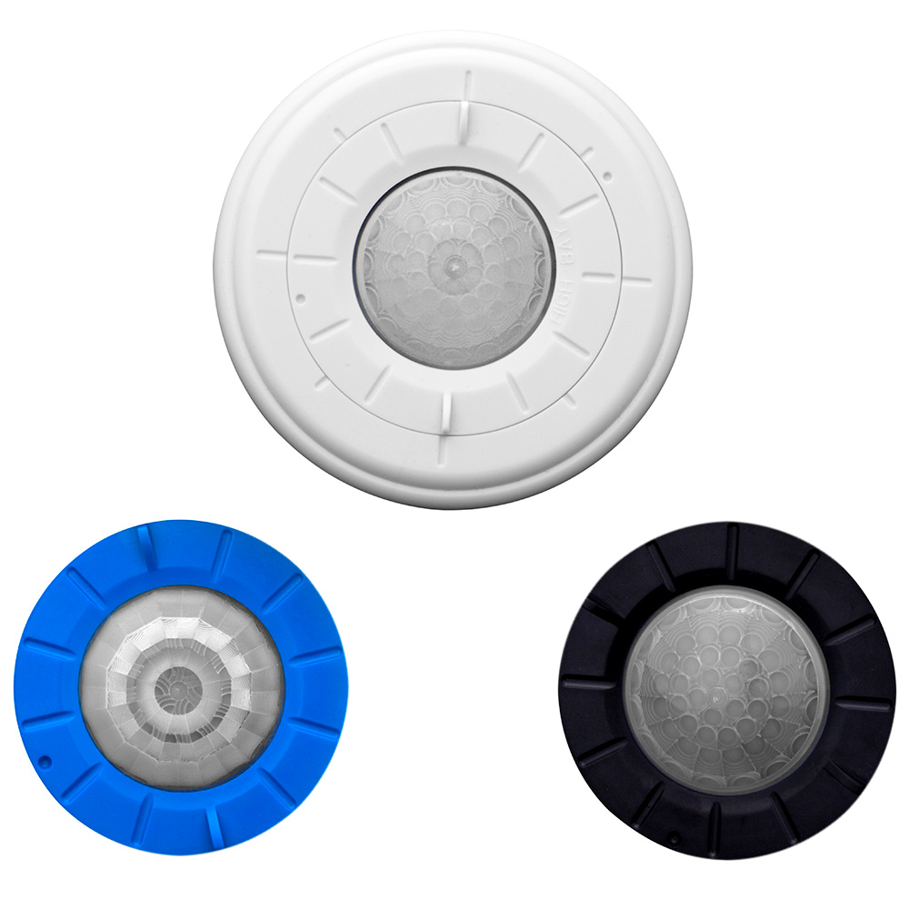 Occupancy Sensor, PIR, Surface Mount/Recess Mount, High Bay, 3 Interchangeable Lenses (High bay, Aisle, Low bay), White