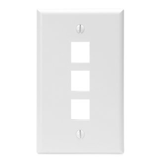 Single-Gang QuickPort Wallplate, 3-Port, White