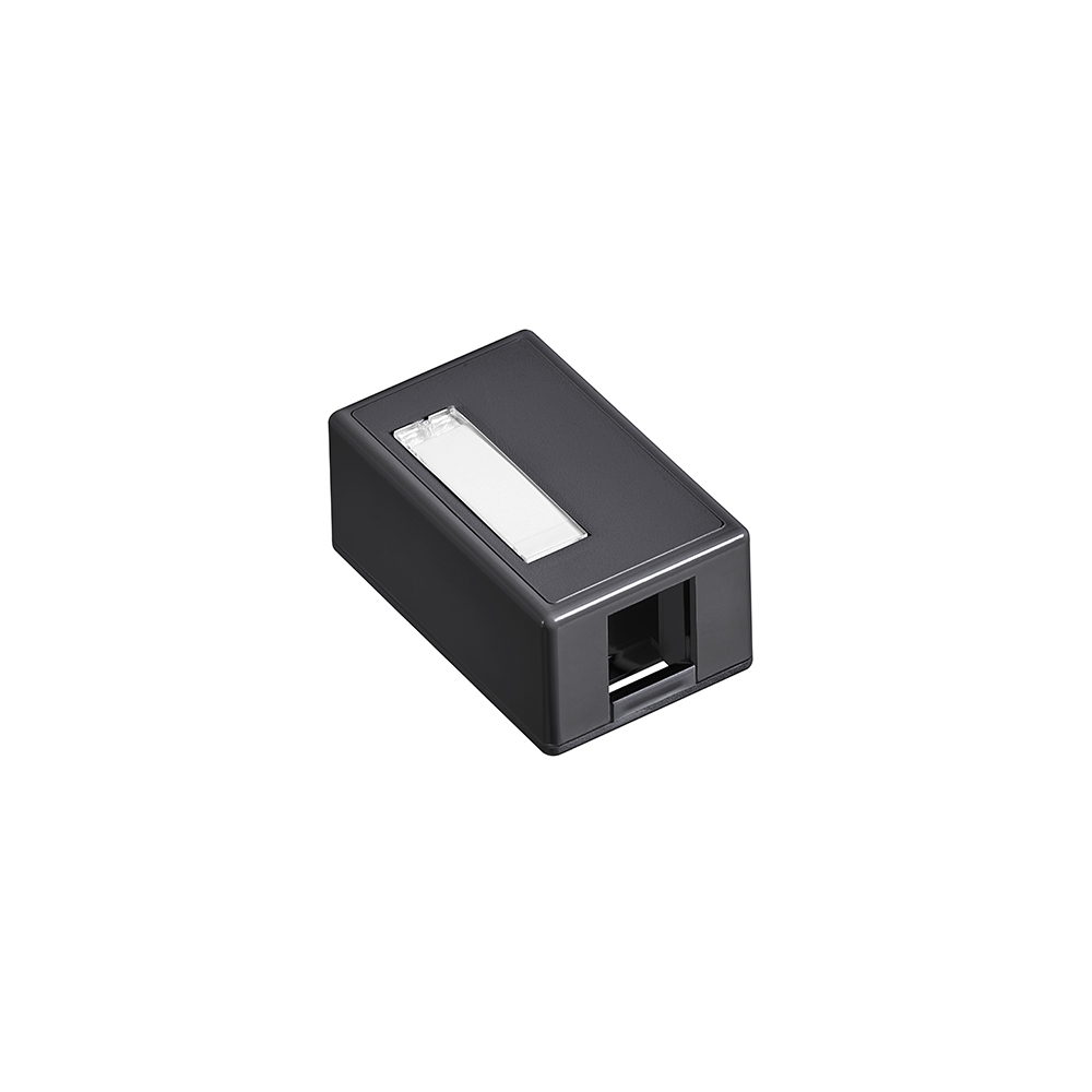 Surface-Mount QuickPort Box, Plenum Rated, 1-Port, Black