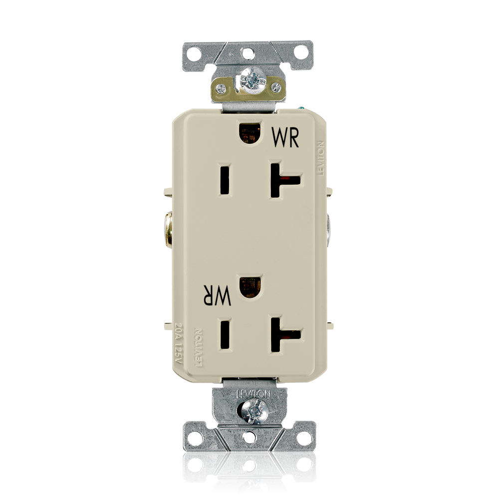 Weather-Resistant Decora Plus Receptacle, 20 Amp, 125 Volt