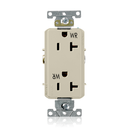 Weather-Resistant Decora Plus Receptacle, 20 Amp, 125 Volt