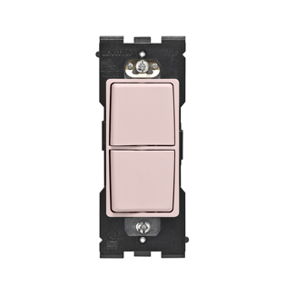 RENU 15 Amp Single Pole Combination Switch, Fresh Pink Lemonade Leviton Renu Combination Switch RE634-FP for Single Pole Applications, 15A-120/277VAC, in Fresh Pink Lemonade