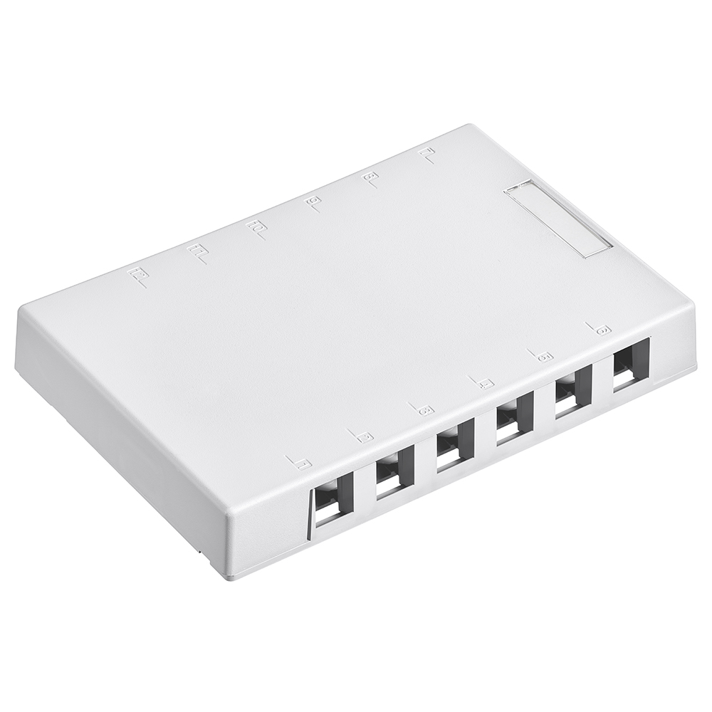 Surface-Mount QuickPort Box, 12-Port, White