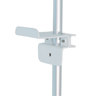 Medical Grade Power Strip Mounting Bracket, Compatible with Leviton Medical Grade Power Strips, Durable Powder Coated Aluminum, Adjustable Mounting Clamps Fit Any Diameter From .875” to 1.25”, White